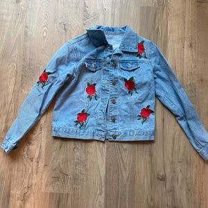 Denim Jean Jacket with roses
